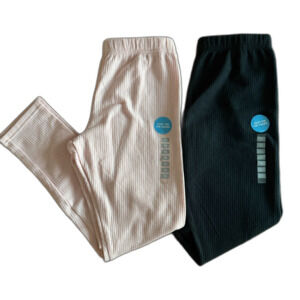 NWT Carter's Cozy Lined Ribbed Black & Pink Leggings Girls' 12